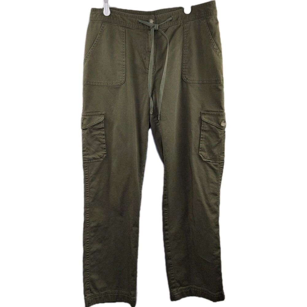 LL Bean Women's Favorite Fit  Flannel Lined Cargo Straight Pants Size 10